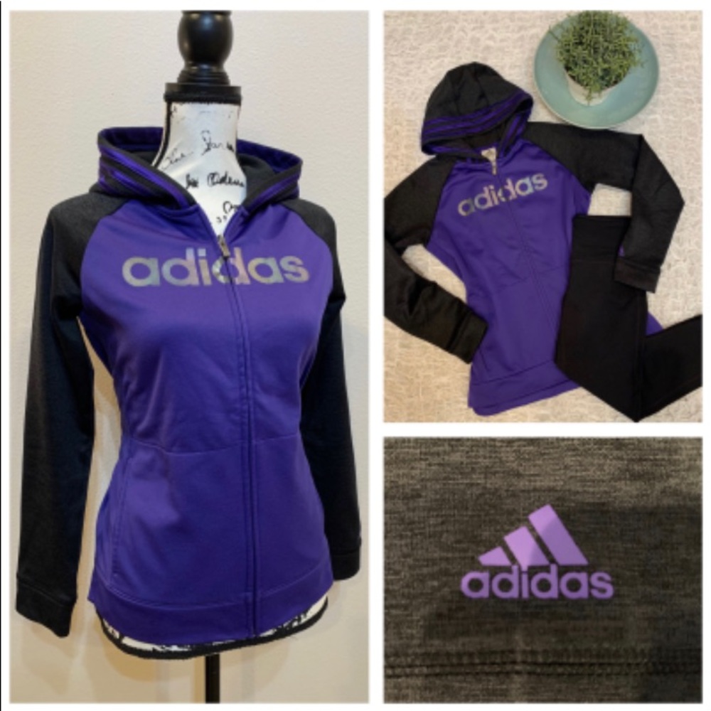 Adidas Hoodie Zip Sweatshirt Lightweight Jacket